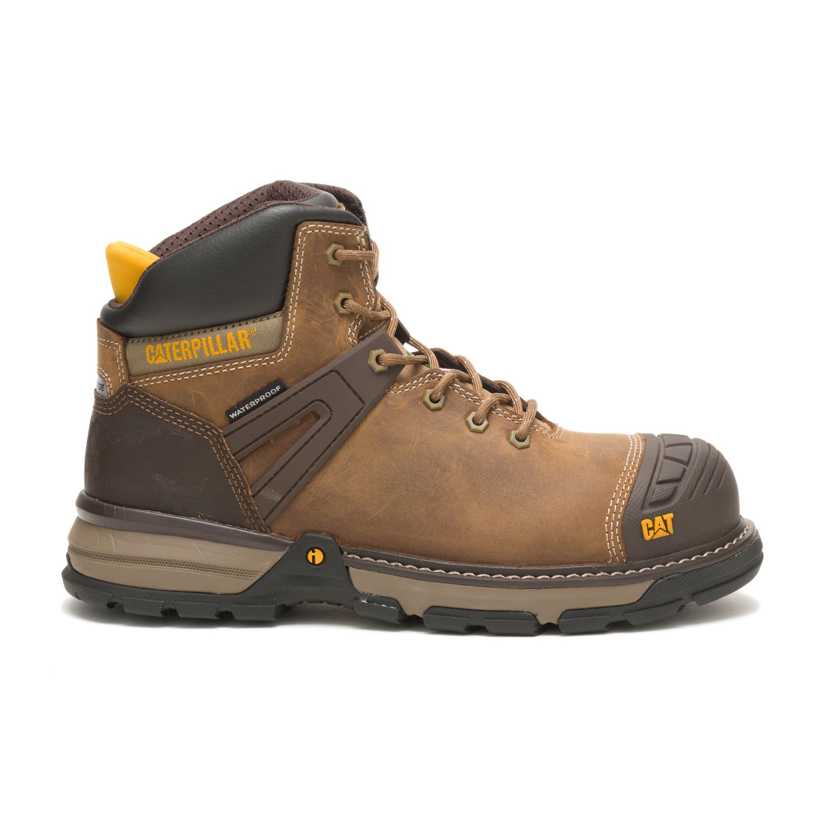 Men's Caterpillar Excavator Superlite Waterproof Nano Toe Csa Work Boots Brown Ireland PLSR61824